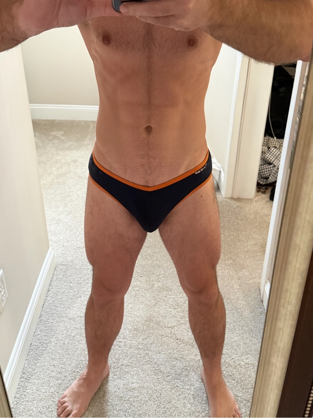 Men's Nasty Pig Navy & Orange Sport Brief Underwear XXL
